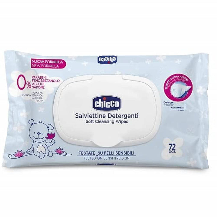 Șervețele de curățare multifuncționale Chicco pentru nou-născut, fără alcool, parfumate, potrivite pentru pielea sensibilă Servetele Umede Bebelusi Naty Shop