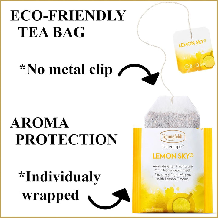 Teavelope „Lemon Sky” - Ceai de fructe cu aromă de lămâie, 25 pliculețe de ceai, 50 g