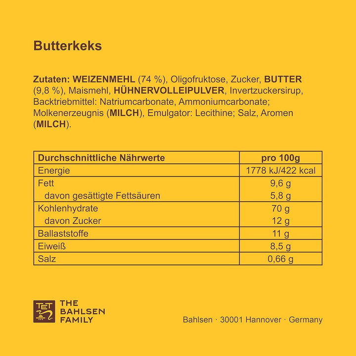 Biscuite cu unt - 30% zahăr, 150 g, biscuiți cu unt cu conținut redus de zahăr, biscuiți crocanți autentici cu 52 de dinți (1 x 150 g) (pachet de 4)