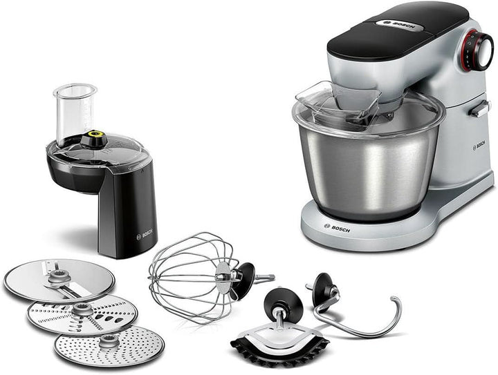 Optimum MUM9D33S11 Küchenmaschine (1300 Watt, Edelstahl-Rührschüssel, 3D Rührsystem, 7 Schaltstufen) Platinum Silber + MUZ9BS1 Zubehör Für Küchenmaschinen Mama si Copilul Naty Shop
