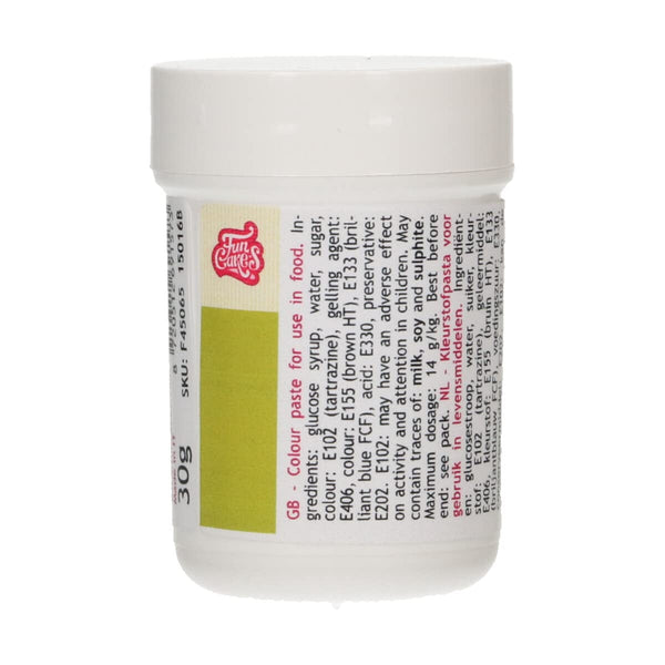 Funcakes Pastenfarbe Blattgrün; Konzentrierte Lebensmittelfarbe Für Teig, Sahne, Fondant, Marzipan, Teig, Modellier- Und Blütenpaste. Halal Und Koscher. 30 G Coloranti Alimentari Naty Shop Leaf Green