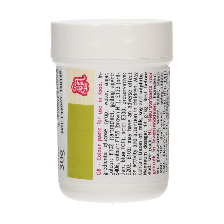 Funcakes Pastenfarbe Blattgrün; Konzentrierte Lebensmittelfarbe Für Teig, Sahne, Fondant, Marzipan, Teig, Modellier- Und Blütenpaste. Halal Und Koscher. 30 G Coloranti Alimentari Naty Shop Leaf Green