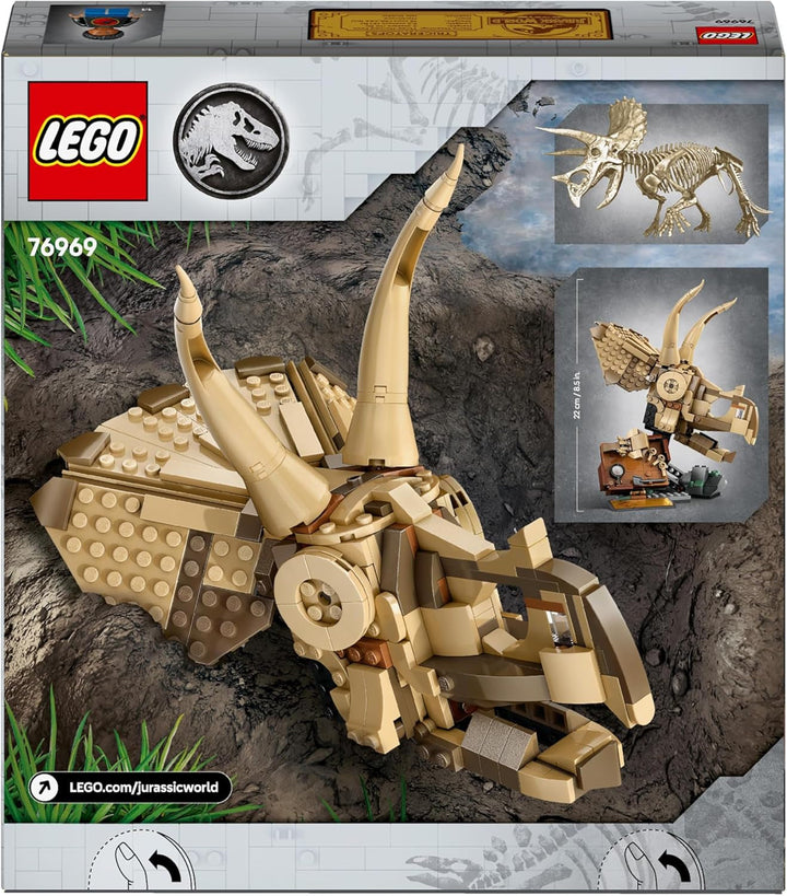 LEGO Jurassic World Dinosaur Fossils: Triceratops Skull Model, jucărie dinozaur pentru băieți și fete de la 9 ani, cadou pentru copii și fani Jurassic World 76969 Seturi de constructie Besuche den LEGO-Store