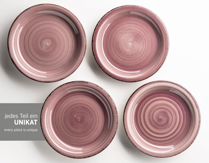 MÄSER 931950 Bel Tempo II serviciu de mic dejun pentru 6 persoane în aspect vintage, ceramică pictată manual Seturi vesela masa Naty Shop