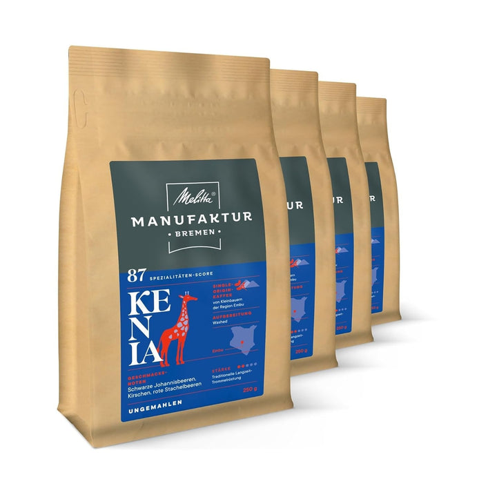 Melitta Manufaktur-Kaffee Guatemala Honey, cafea specială, 250G, boabe de cafea întregi, nemăcinate, cafea de origine unică, prăjire delicată cu tambur, prăjită în Germania, tărie 3 Cafea Naty Shop 4 x 250 grame Kenia Boabe întregi