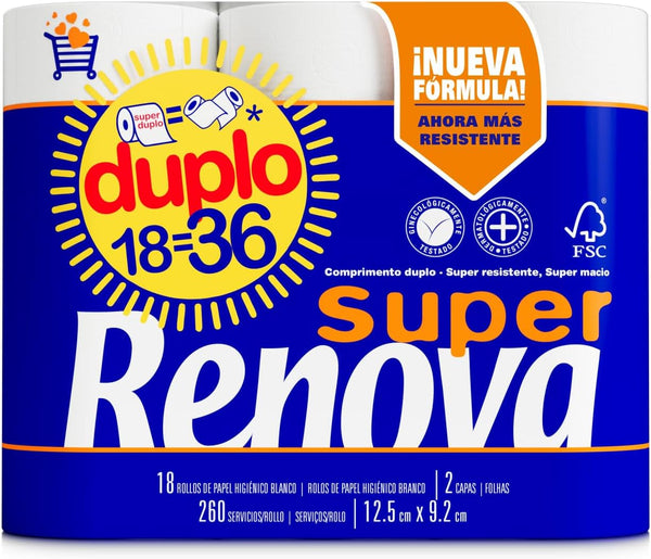 Hârtie sanitară dublă Renova, 18 role