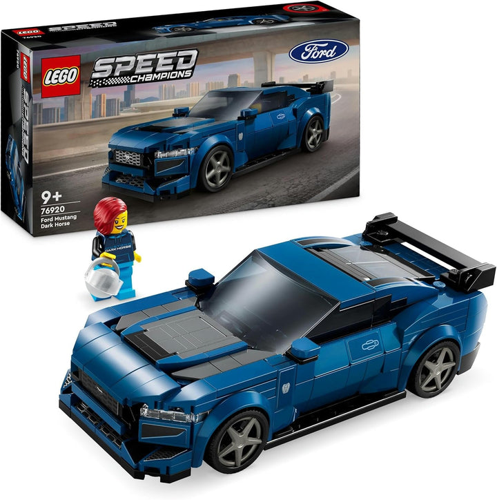 LEGO Speed Champions Ford Mustang Dark Horse Sports Car, jucărie auto cu minifigurine de construit, jucat și expus pentru copii, cadou pentru băieți, fete și fani auto de la 9 ani 76920 Seturi de constructie Besuche den LEGO-Store Singur
