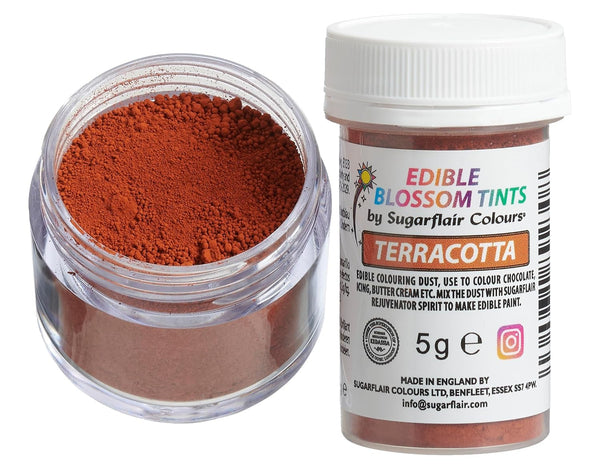 Sugarflair Blossom Tint Dust Lebensmittelfarbe Pulver Terracotta - Lebensmittel Farbe Pulver Für Kuchenoberflächen, Zuckerpaste, Fondant, Zuckerguss, Schokolade, Buttercreme, Macarons Und Mehr-5G Coloranti Alimentari Naty Shop Terrakottaorange