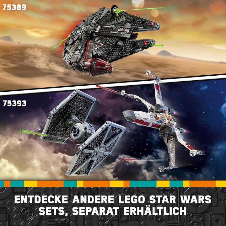 LEGO Star Wars Dark Millennium Falcon, Set navă stelară, Jucărie de construcție pentru copii, Cadou aniversar pentru băieți, fete și fani, Jucărie de aventură 75389 Seturi de constructie Besuche den LEGO-Store