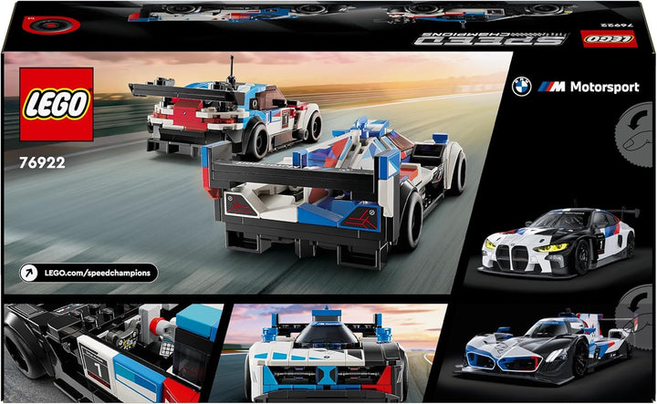 Jucărie LEGO Speed Champions BMW M4 GT3 & BMW M Hybrid V8 Race Car cu 2 modele de mașini construibile și 2 minifigurine de șofer de curse, cadou pentru băieți, fete de la 9 ani, model de mașină 76922 Seturi de constructie Besuche den LEGO-Store