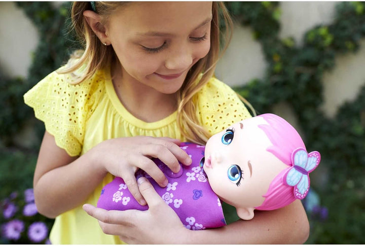 My Garden Baby GYP10 - Păpușă fluture pentru hrănit și îmbrăcat (30 cm), cu scutec reutilizabil, haine și aripi detașabile, jucărie pentru copii de la vârsta de 2 ani Papusi Naty Shop