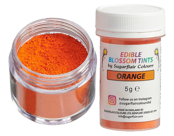 Sugarflair Blossom Tint Dust Lebensmittelfarbe Pulver Orange - Lebensmittel Farbe Pulver Für Kuchenoberflächen, Zuckerpaste, Fondant, Zuckerguss, Schokolade, Buttercreme, Macarons Und Mehr - 5G Coloranti Alimentari Naty Shop Default Title