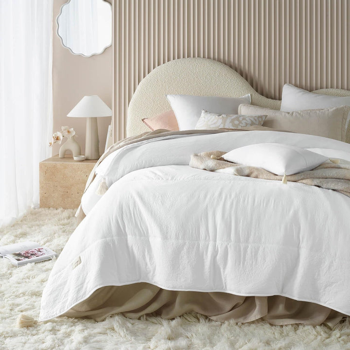 ROOM99 Noemi Cuvertură de pat elegantă în crem 170 X 210 Cm Cuvertură de pat versatilă ca cuvertură de pat sau canapea Pătură de aruncat pentru pat și canapea Stilul quilt Ideal ca cuvertură de pat Paturi si Cuverturi Besuche den ROOM99-Store Alb 220X240