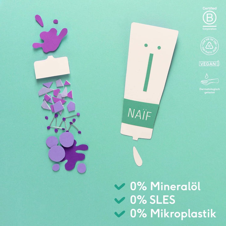 Gel de spălat nutritiv Naïf - Pentru bebeluși și copii - Ingrediente pe bază de naturale - 100% vegan - 200 ml Mama si Copilul Naty Shop