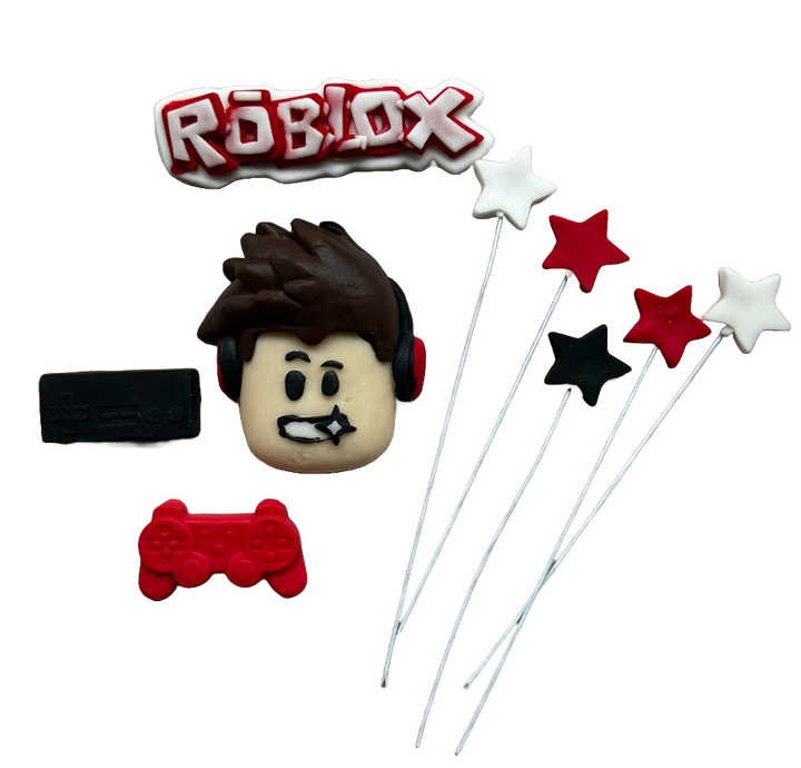Set 9 decoratiuni comestibile din zahar, Roblox Decoratiuni din Pasta de Zahar Naty Shop