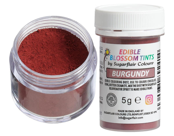 Sugarflair Blossom Tint Dust Lebensmittelfarbe Pulver Burgundy - Lebensmittel Farbe Pulver Für Kuchenoberflächen, Zuckerpaste, Fondant, Zuckerguss, Schokolade, Buttercreme, Macarons Und Mehr - 5G Coloranti Alimentari Naty Shop Default Title