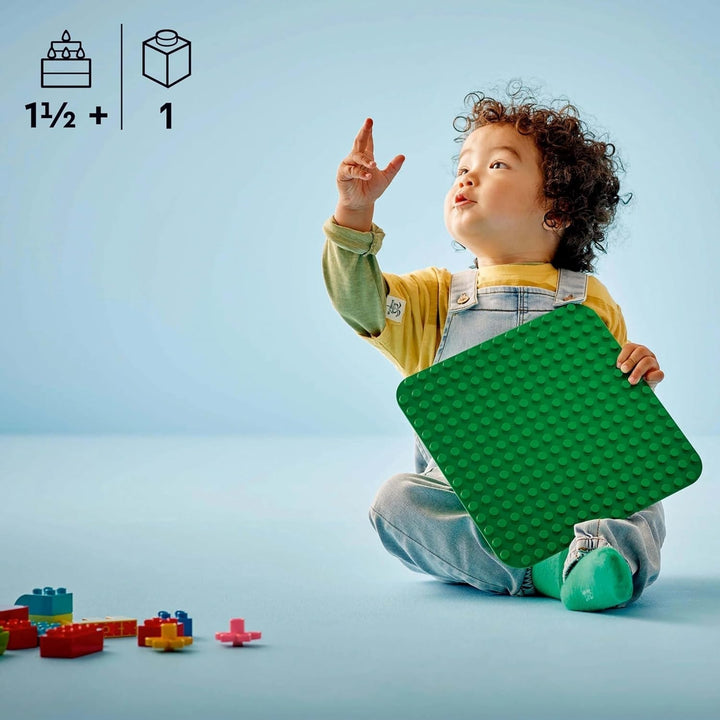 Placă de construcție LEGO DUPLO în verde, Jucărie de construcție pentru copii mici de la 18 luni, Pentru afișarea modelelor, Permite preșcolarilor să construiască creativ și să se joace imaginativ, Jucărie educațională 10460 Seturi de constructie Besuche den LEGO-Store