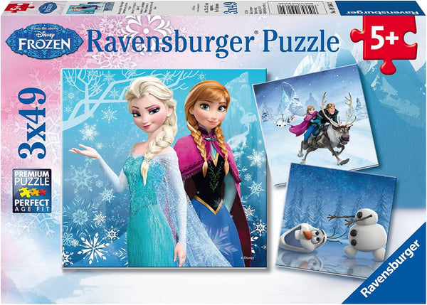 Ravensburger Children's Puzzle - 09264 Adventures in Winterland - puzzle jigsaw pentru copii cu vârsta peste 5 ani, puzzle jigsaw Disney Frozen cu 3X49 piese Puzzle Naty Shop Titlu implicit