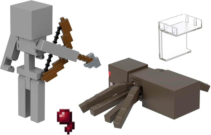 Mattel Minecraft Aprox. 8 cm Action Figure 2-Pack cu 2 figuri și 2 accesorii, figură de colecție ca cadou HLB29 Action figures Naty Shop