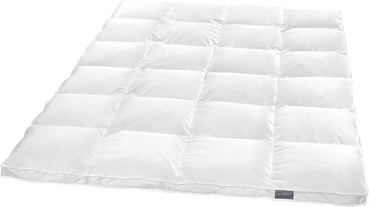 Traumnacht Basic Plapumă ușoară din puf cu puf alb nou (60%) și pene (40%), DIN EN 12934, 135 X 200 Cm, Down Pass și certificat Oeko-Tex, produs în conformitate cu standardul de calitate german Plapumi si pilote Naty Shop 60 la sută puf / 40 la sută pene Pătură de iarnă foarte caldă 155 X 220
