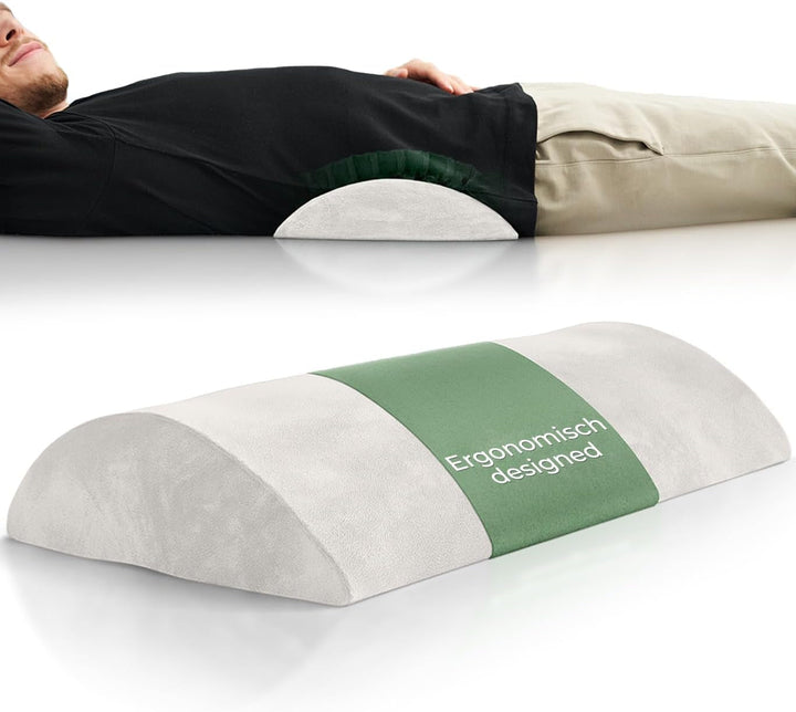 Pernă lombară ergonomică pentru pat și canapea - Pernă lombară pentru susținerea spatelui atunci când stai întins - Pernă lordose pentru coloana lombară - Pernă de susținere lombară pentru spate, Pernă de susținere lombară - GREY Perne lombare Naty Shop Alb