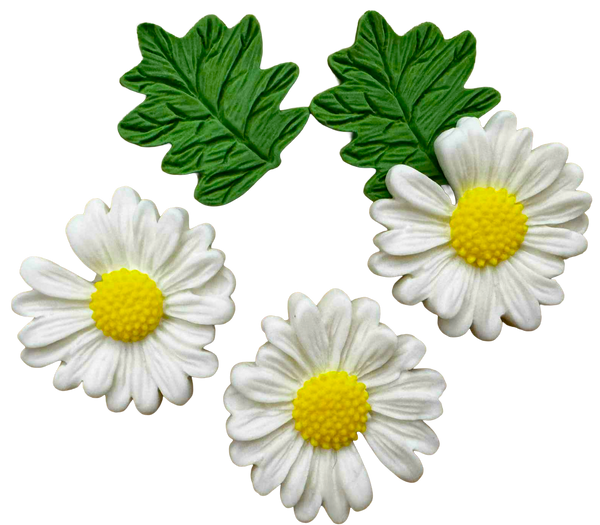 Set 5 decoratiuni comestibile, Flori albe