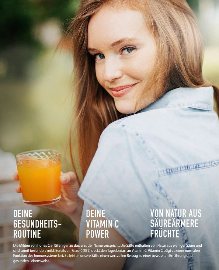 High C Mild Multivitamin (1 X 1.5L), 100% suc, mere, portocale, acerola, mango, 7 vitamine, Fără zahăr adăugat conform legii, Mai puțin acid, Vegan Bauturi fara alcool Naty Shop