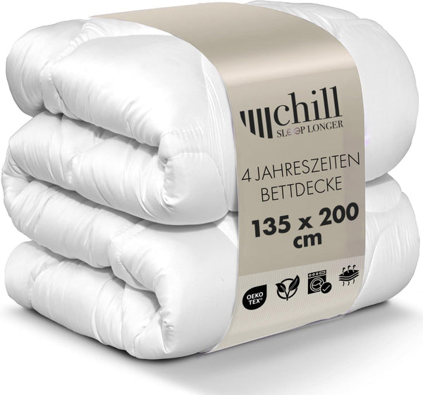 Plapumă 4 anotimpuri 135X200-2 în 1 plapumă all-season 135X200 - Plapumă respirabilă, lavabilă și vegană - Plapumă duo cu bandă de confort pentru dormit - Umplutură 500G & 700G Plapumi si pilote Naty Shop 135 X 200 Cm