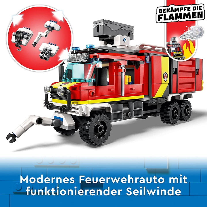 LEGO 60374 City Fire Brigade Command Vehicle, jucărie modernă cu camion de pompieri, cu drone de stingere a incendiilor, cu figuri pentru copii Seturi de constructie Besuche den LEGO-Store