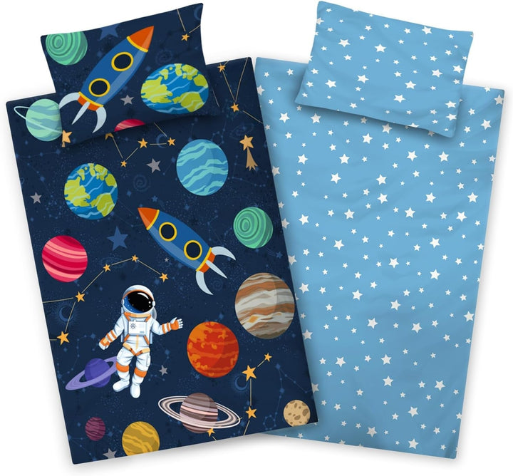 Aminata Kids lenjerie de pat copii, spațiu cosmic, bumbac Lenjerie de pat - copii Naty Shop Default Title