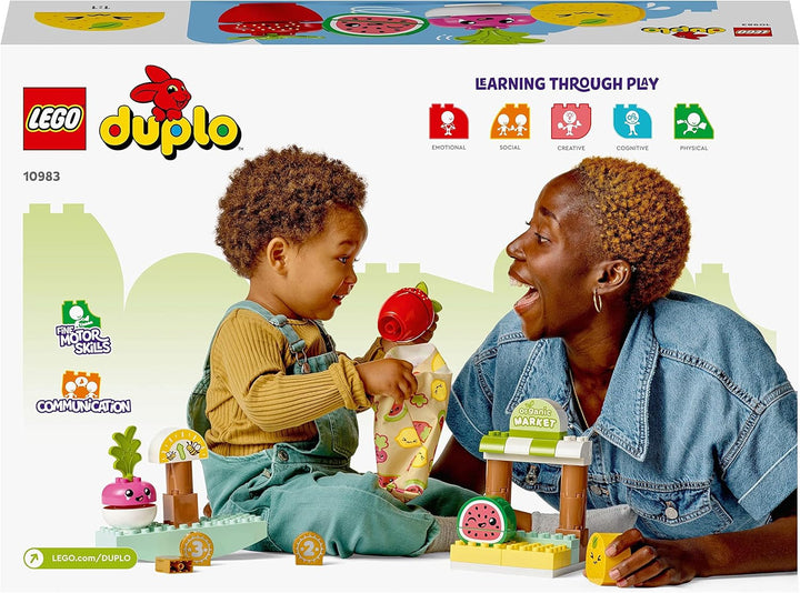 LEGO DUPLO Prima mea piață organică, set magazin de jucării pentru băieți și fete, jucărie educativă pentru copii mici de la 1,5 ani, accesorii pentru fructe și legume 10983 Seturi de constructie Besuche den LEGO-Store