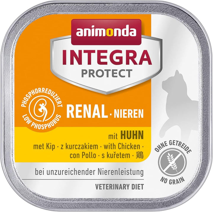 Pisici cu rinichi, hrană umedă pentru insuficiență renală, cu pui, 16 X 100 G & Pisici cu rinichi, hrană umedă pentru insuficiență renală, cu rață, 16 X 100 G