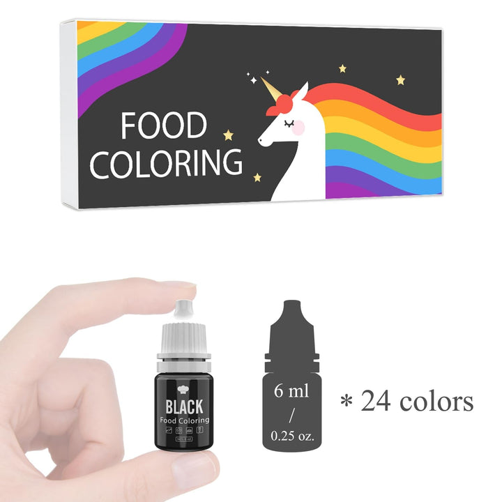 Lebensmittelfarbe - 24 Lebendige Lebensmittel Farben Zum Backen, Kuchen Dekorieren, Zuckerguss, Kekse, Fondant Und Macaron - Flüssige Food Coloring Für Die Seifenherstellung Und Basteln - 24 X 6Ml Naty Shop