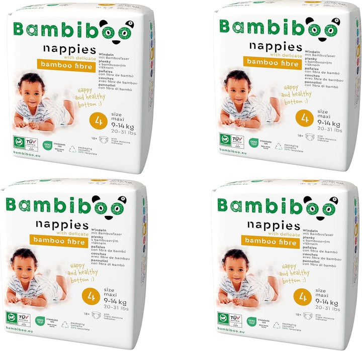 Scutece de unică folosință Bambiboo, prietenoase cu pielea și deschidere ombilicală, diverse marimi Mama si Copilul Naty Shop Scutece, marimea 4, 72 bucati