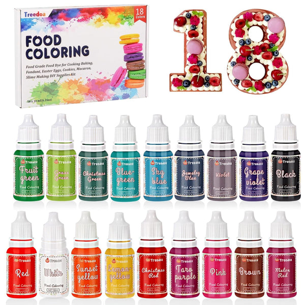 Set 18 coloranti alimentari, lichid, 10 ml Naty Shop
