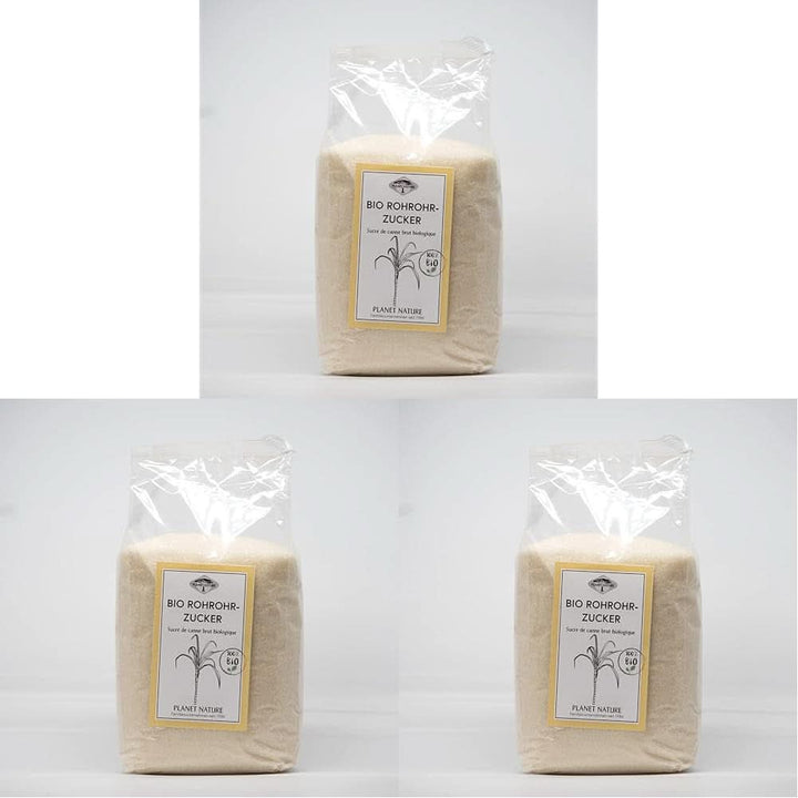 Zahăr organic brut din trestie, 1 Kg Indulcitori Naty Shop 3 x 500 grame