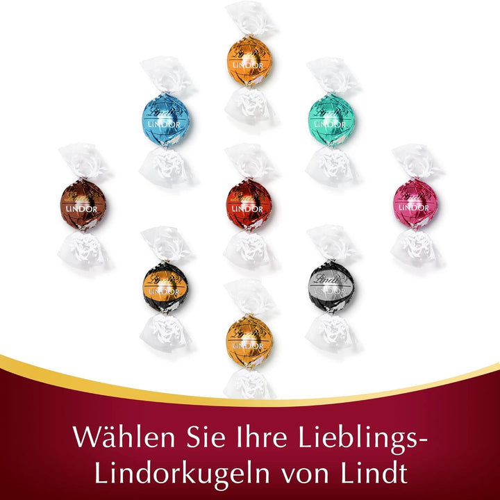 Lindt Chocolate LINDOR Double Chocolate Balls, Promoție | Pungă de 137 G Bomboane de Ciocolata Naty Shop