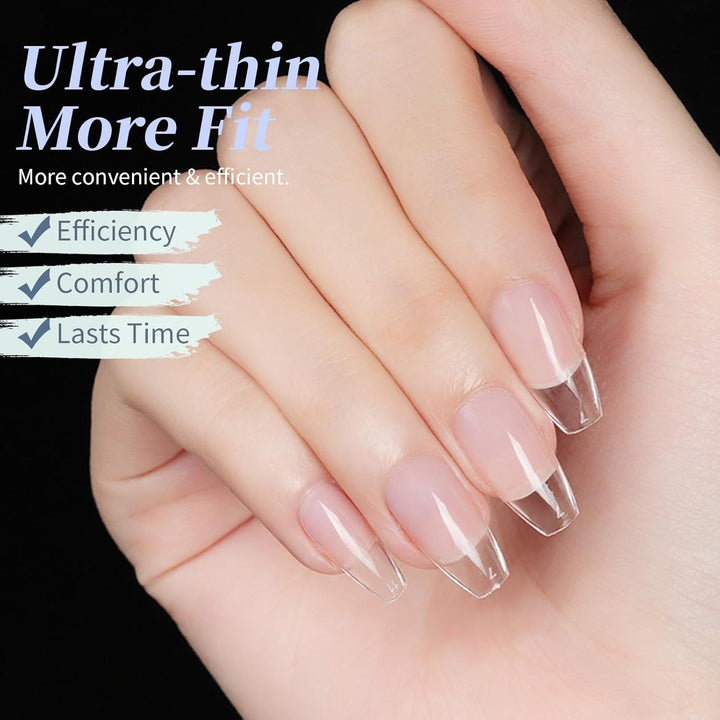 Unghii scurte cu acoperire completă, 120 de bucăți, 12 dimensiuni, vârfuri de unghii scurte pentru unghii cu gel, unghii artificiale pentru lipire, set de unghii cu pile de lipit, lustruitor de unghii, împingător de cuticule