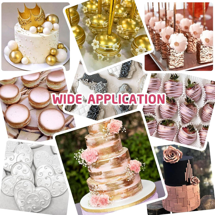 Flüssig Essbarer Glitzer - 6 Farben Metallisch Glitzerfarben Lebensmittelfarbe Für Dekorieren Von Kuchen, Backen, Cupcakes - Metallic Flüssiges Essbares Glitzerpulver Für DIY Kekse, Fondant, Torten Naty Shop