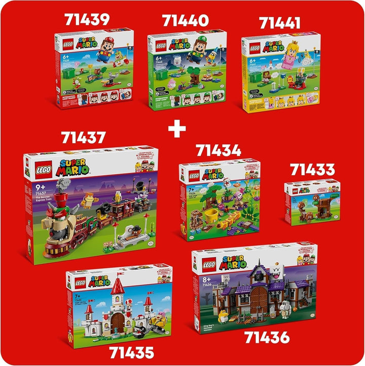 LEGO Super Mario Trenul Express Bowser, set de joacă de aventură pentru copii cu Hammer Brother, 2 Gumbas și 2 Parapunctures, cadou Nintendo pentru băieți, fete și gameri 71437 Seturi de constructie Besuche den LEGO-Store
