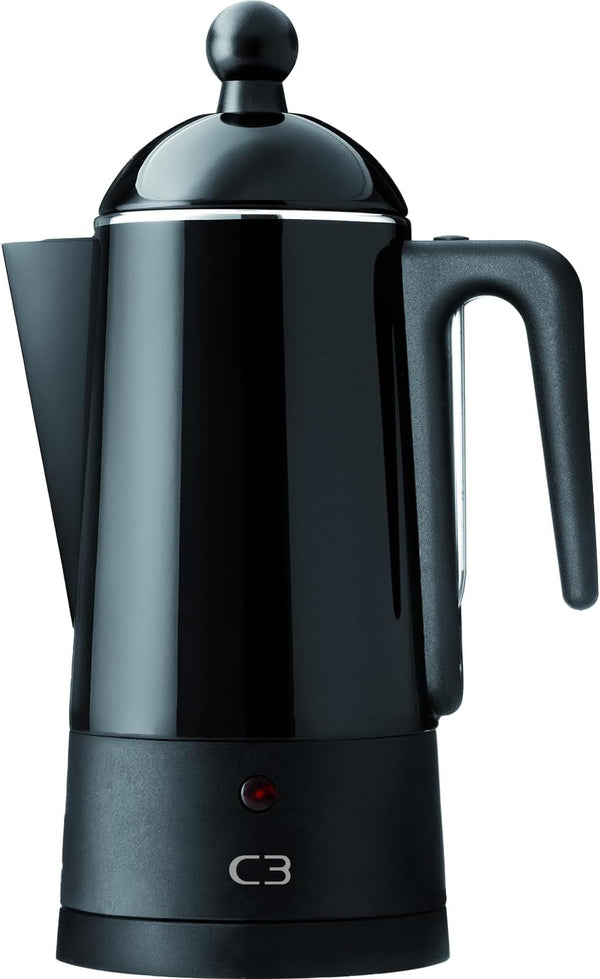 30-30204 Percolator de design Eco 4 -10 căni, oțel inoxidabil lăcuit, negru Espressoare C3 Titlu implicit