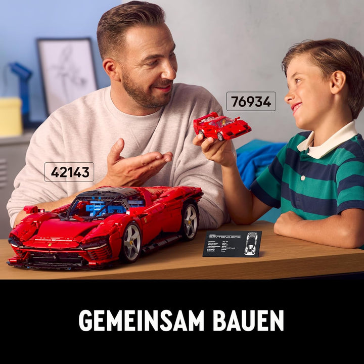Kit machetă LEGO Technic Ferrari Daytona SP3 la scara 1:8, Mașină super sport roșie, Obiect de colecție machetă de mașină extinsă, Ultimate Car Concept 42143 Seturi de constructie Besuche den LEGO-Store