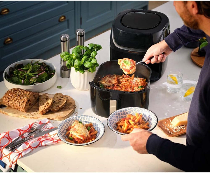 Russell Hobbs Heißluftfritteuse XXL 8L Rapid Airfryer [Kompaktes Gehäuse,7 Kochfunktionen,10 Programme] Satisfry (Spülmaschinenfest, Max 220°C, Fritteuse Ohne Öl, Grillen, Backen, Braten) 27170-56 Naty Shop