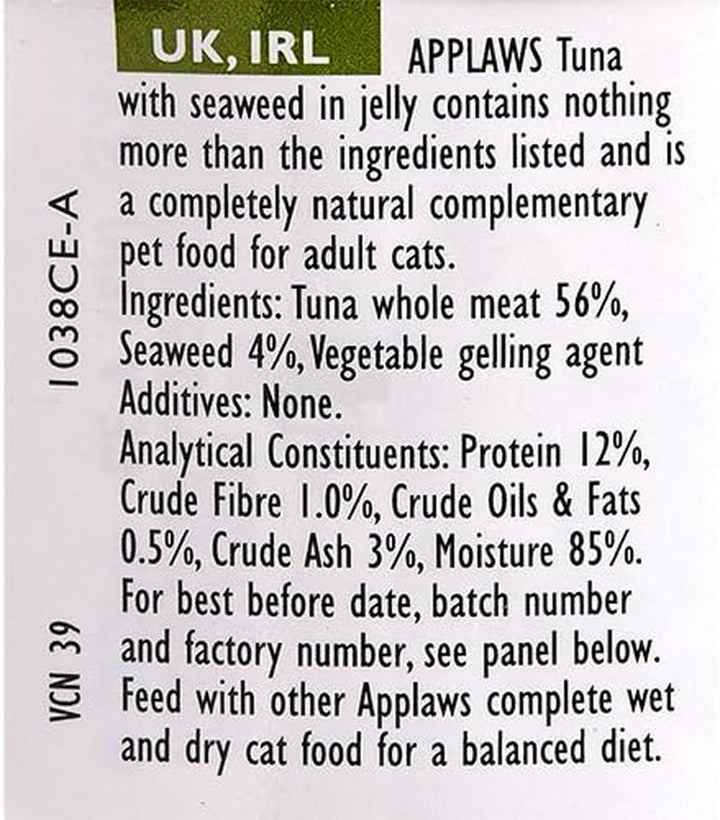 Applaws Natural Wet Cat Food, Multipack Selecție de pui și pește în jeleu, cutii de 70 g (pachet de 12)