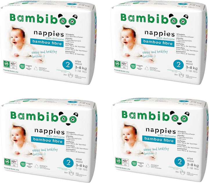 Scutece de unică folosință Bambiboo, prietenoase cu pielea și deschidere ombilicală, diverse marimi Mama si Copilul Naty Shop Scutece, marimea 2, 100 bucati