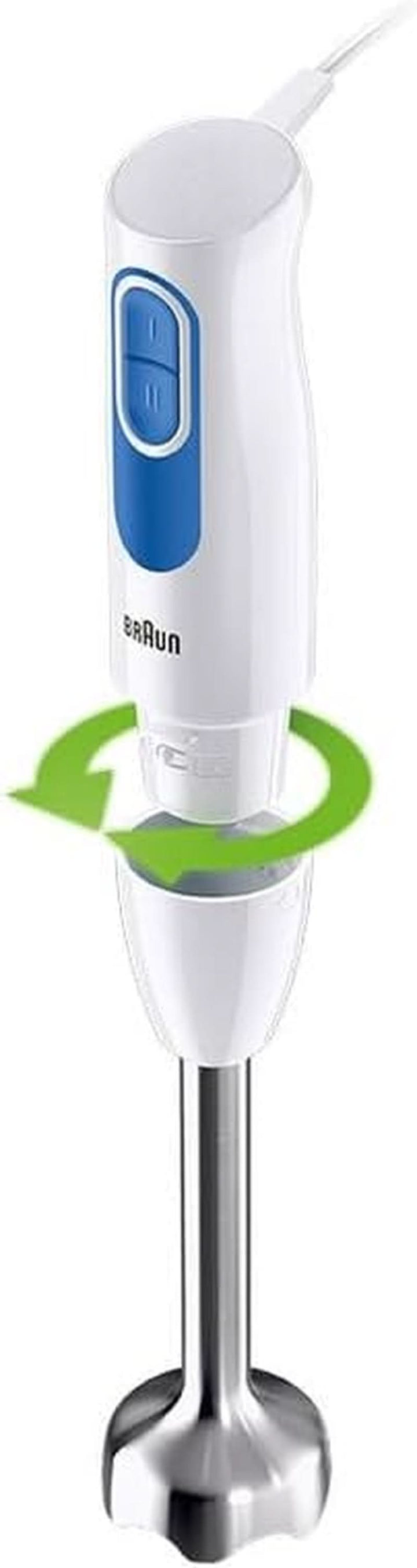 Braun Multiquick2 MQ20236MWH Stabmixer, Mixer Zum Mixen Von Saucen Und Smoothies, 2 Geschwindigkeitsstufen, Zerkleinerer 500 Ml, Becher 600 Ml, Schneebesen Aus Stahl Mama si Copilul Naty Shop