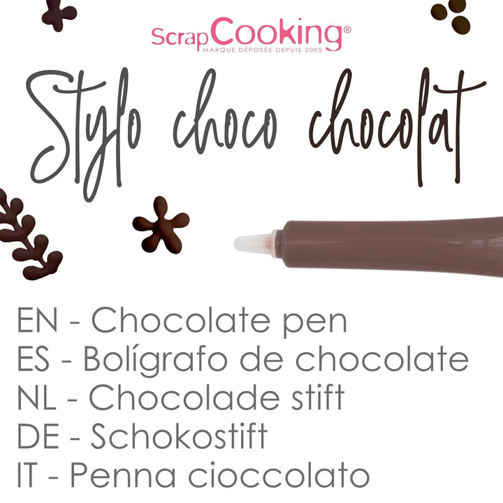 Scrapcooking - Schokoladenstift Braun - Zuckerschrift Schoko 25 G - Essbarer Dekorativer Zuckerstift - Schreiben Und Zeichnen - Beschriftung Von Fondant, Glasuren, Torten - 6801 Coloranti Alimentari Naty Shop