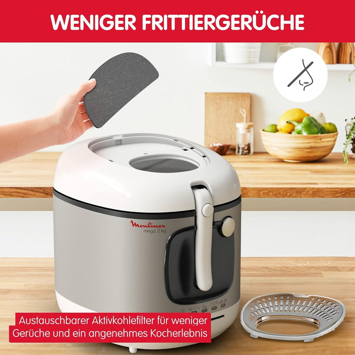 Friteuză AM4800 Mega 2Kg, friteuză cu ulei, filtru miros, 1800 W Electrocasnice Naty Shop