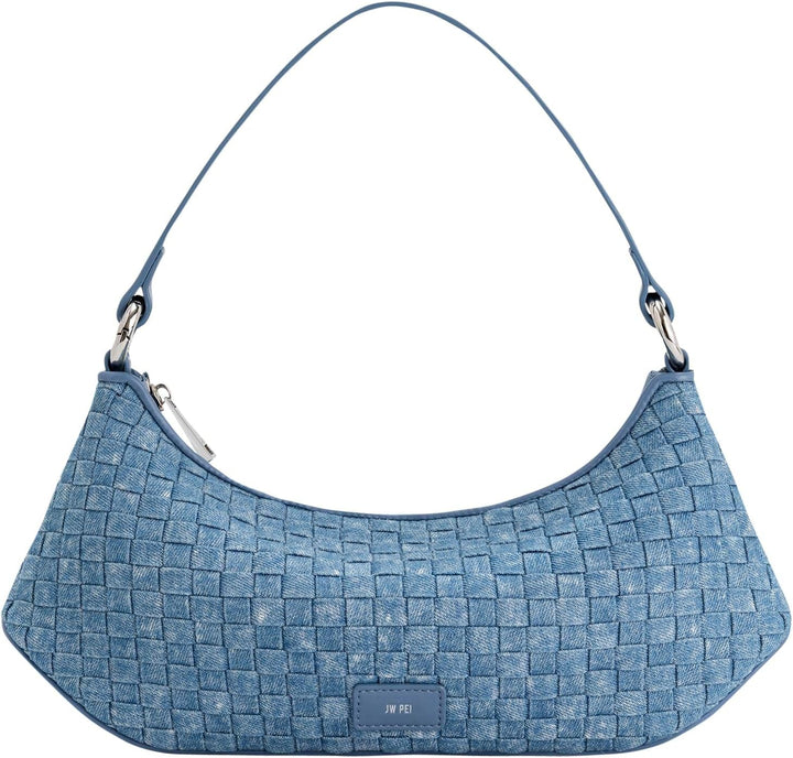 Geantă de umăr pentru femei JW PEI Lily Genti Femei Naty Shop Tesatura denim albastru