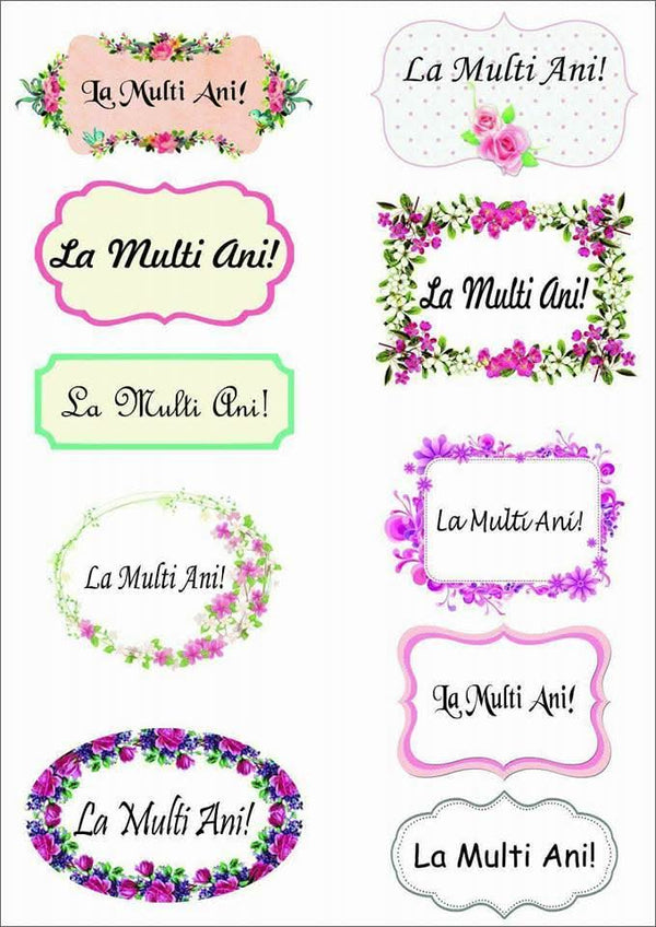 Imagine comestibila, vafa, format A4, Mesaj Aniversar Imagini comestibile Nati Shop